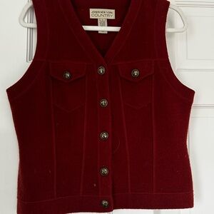 Jones New York Country Brick Red Wool Sweater - Small